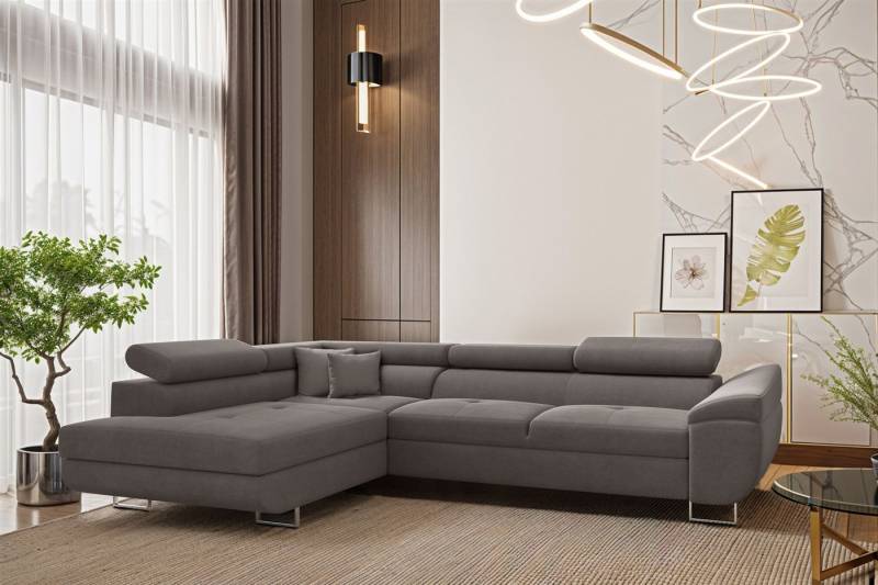 Fun Möbel Ecksofa Schlafsofa Sofa CARMELO in Stoff Nova, Ottomane Links oder Rechts, Rundumbezug von Fun Möbel