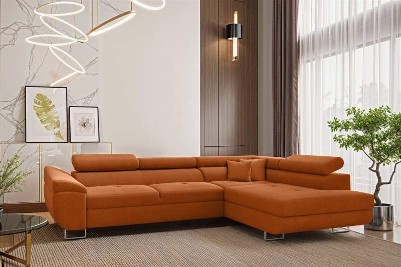 Fun Möbel Ecksofa Schlafsofa Sofa CARMELO in Stoff Nova, Ottomane Links oder Rechts, Rundumbezug von Fun Möbel