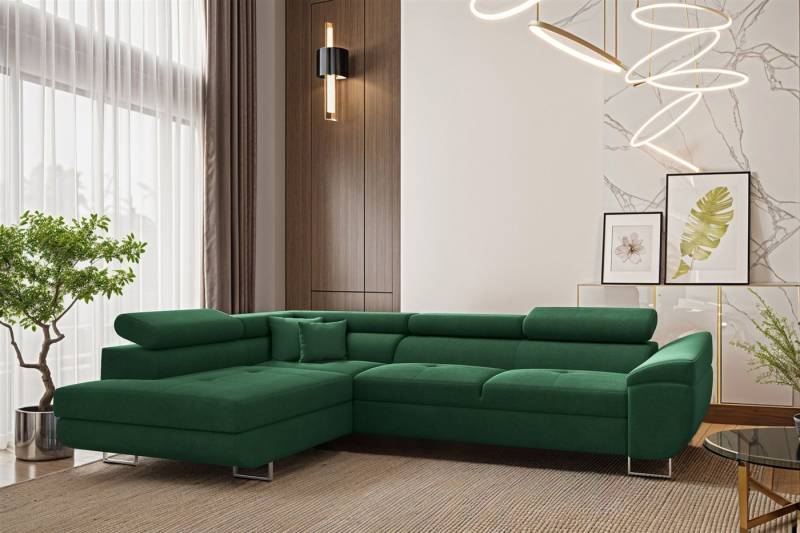 Fun Möbel Ecksofa Schlafsofa Sofa CARMELO in Stoff Nova, Ottomane Links oder Rechts, Rundumbezug von Fun Möbel