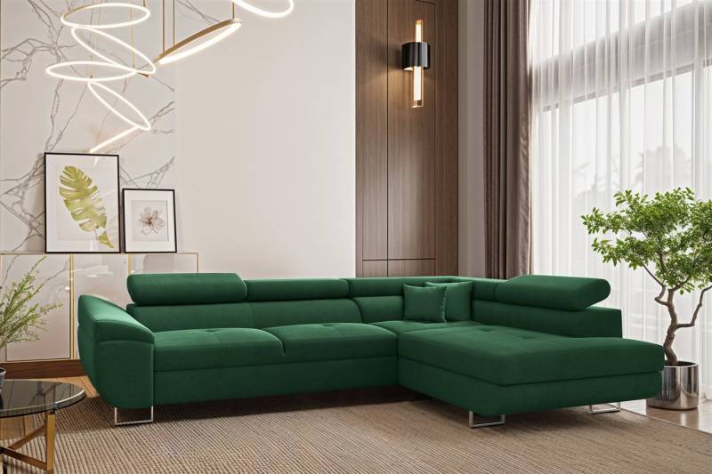 Fun Möbel Ecksofa Schlafsofa Sofa CARMELO in Stoff Nova, Ottomane Links oder Rechts, Rundumbezug von Fun Möbel