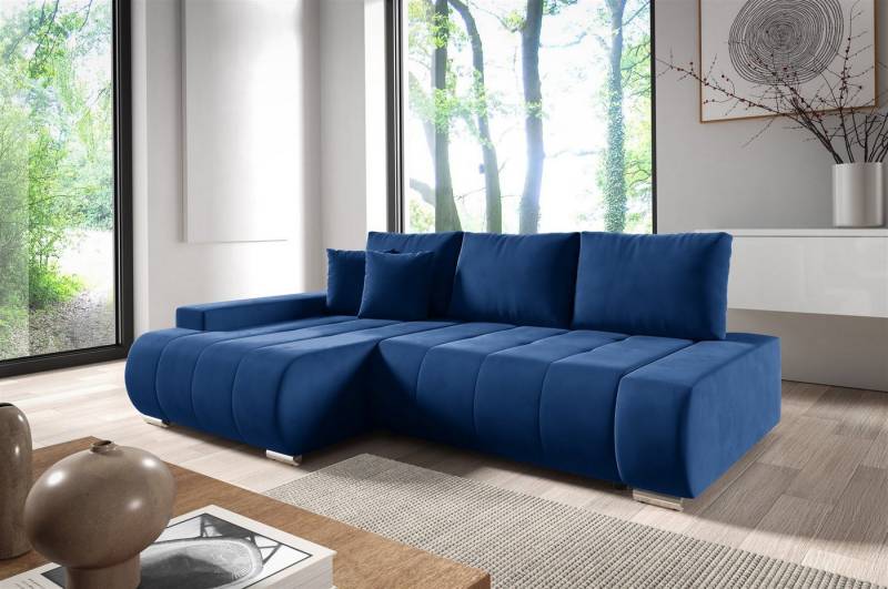 Fun Möbel Ecksofa Schlafsofa Sofa ELMO in Stoff Monolith, Ottomane Links oder Rechts, Rundumbezug von Fun Möbel