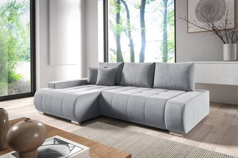 Fun Möbel Ecksofa Schlafsofa Sofa ELMO in Stoff Monolith, Ottomane Links oder Rechts, Rundumbezug von Fun Möbel