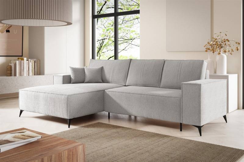 Fun Möbel Ecksofa Schlafsofa Sofa FIORE in Stoff Aragon, Ottomane Links oder Rechts, Rundumbezug von Fun Möbel