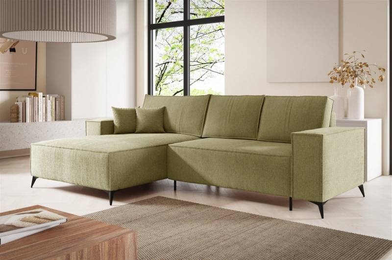Fun Möbel Ecksofa Schlafsofa Sofa FIORE in Stoff Aragon, Ottomane Links oder Rechts, Rundumbezug von Fun Möbel