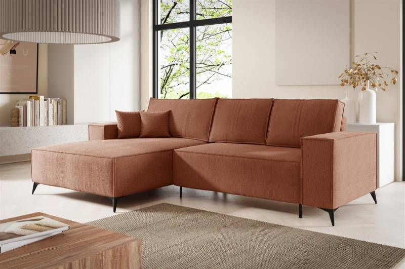 Fun Möbel Ecksofa Schlafsofa Sofa FIORE in Stoff Aragon, Ottomane Links oder Rechts, Rundumbezug von Fun Möbel