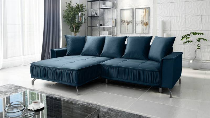 Fun Möbel Ecksofa Schlafsofa Sofa FLORENCE in Stoff, inkl. 5 Rückenkissen, inkl. Schlaffunktion von Fun Möbel