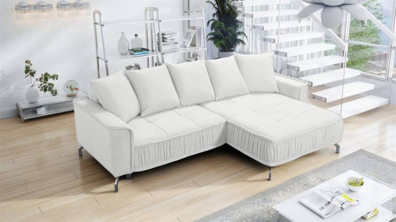 Fun Möbel Ecksofa Schlafsofa Sofa FLORENCE in Stoff, inkl. 5 Rückenkissen, inkl. Schlaffunktion von Fun Möbel