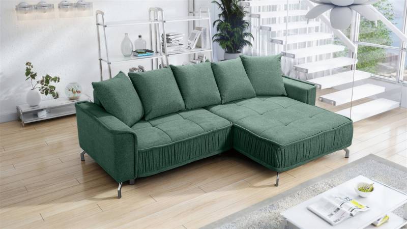 Fun Möbel Ecksofa Schlafsofa Sofa FLORENCE in Stoff, inkl. 5 Rückenkissen, inkl. Schlaffunktion von Fun Möbel