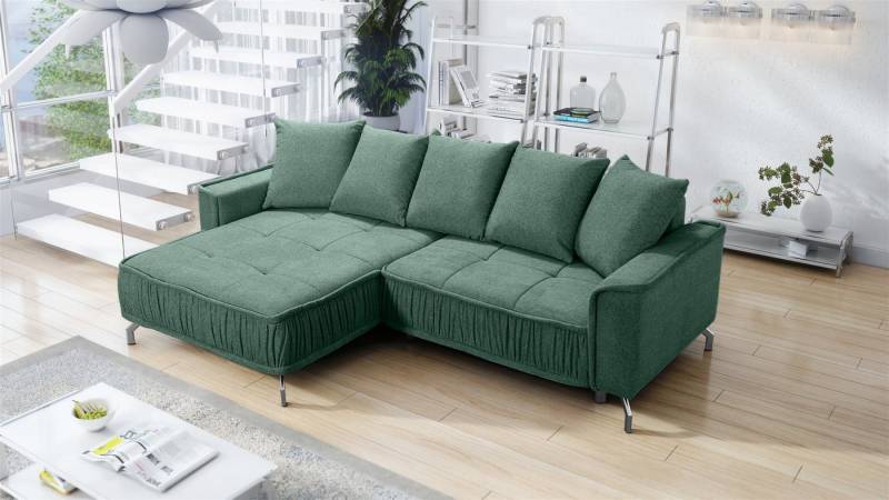 Fun Möbel Ecksofa Schlafsofa Sofa FLORENCE in Stoff, inkl. 5 Rückenkissen, inkl. Schlaffunktion von Fun Möbel