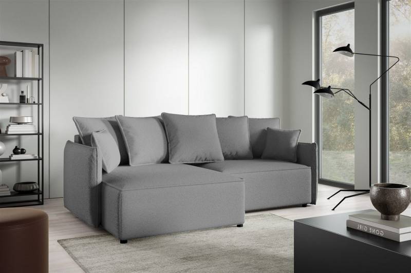 Fun Möbel Ecksofa Schlafsofa Sofa FUN CARMELA mit Ottomane in Stoff, Rundumbezug von Fun Möbel