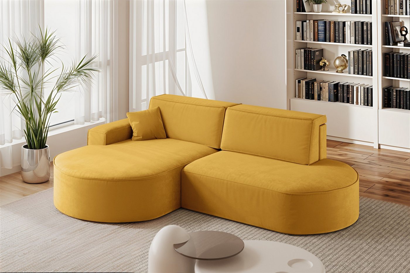 Fun Möbel Ecksofa Schlafsofa Sofa FUN CASTELO, Ottomane Rechts oder Links, inkl. Bettkasten und 1 x Zierkissen von Fun Möbel