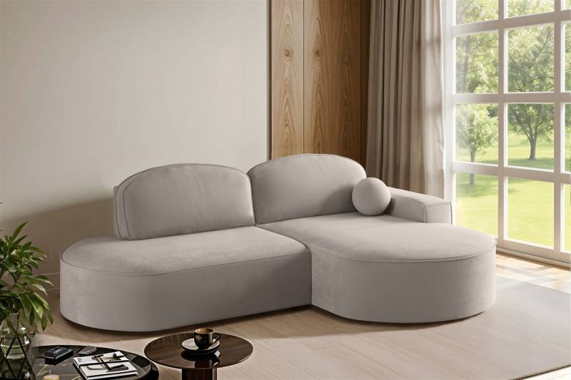 Fun Möbel Ecksofa Schlafsofa Sofa FUN CASTIGO mit Ottomane in Stoff Salvador, Rundumbezug von Fun Möbel