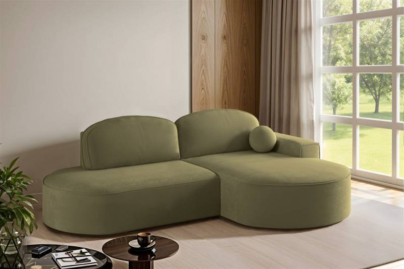 Fun Möbel Ecksofa Schlafsofa Sofa FUN CASTIGO mit Ottomane in Stoff Salvador, Rundumbezug von Fun Möbel