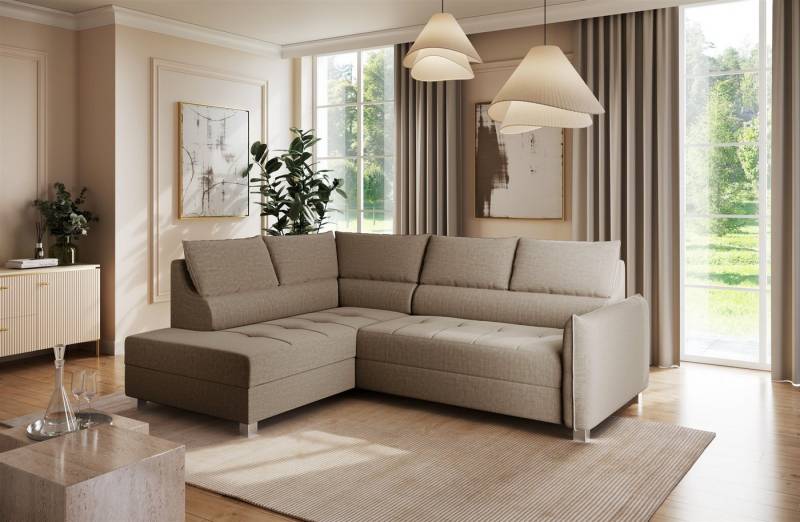 Fun Möbel Ecksofa Schlafsofa Sofa FUN GAVINO in Stoff Vogue, Rundumbezug, inkl. Bettkasten von Fun Möbel