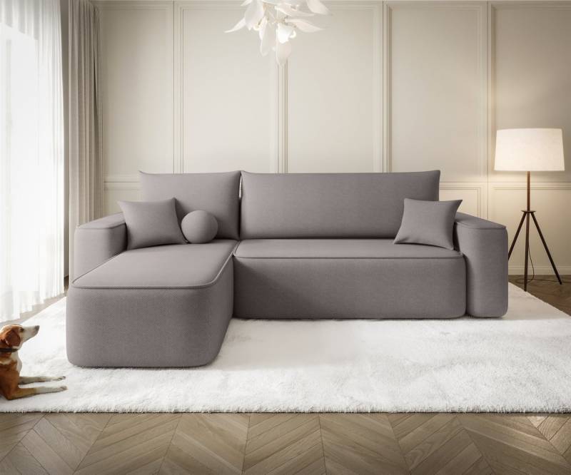 Fun Möbel Ecksofa Schlafsofa Sofa FUN KAMI mit Ottomane in Stoff, Rundumbezug, mit Bettkasten von Fun Möbel