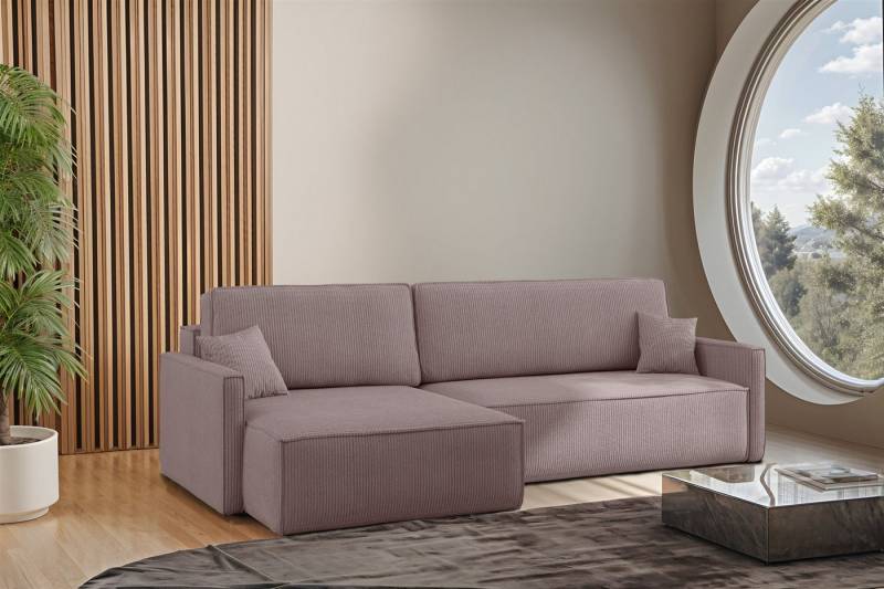 Fun Möbel Ecksofa Schlafsofa Sofa FUN MARIUS in Stoff, inkl. 2 Zierkissen, Inkl. Bettkasten von Fun Möbel