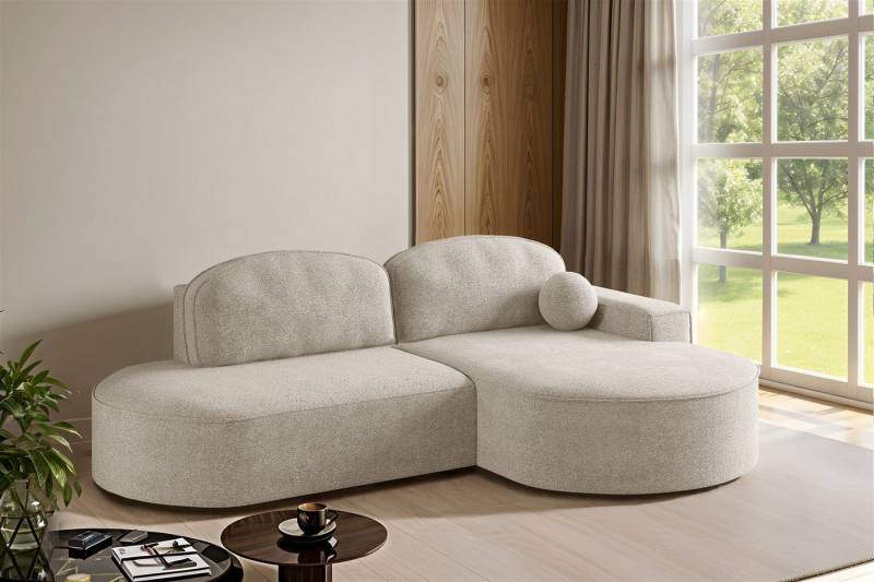 Fun Möbel Ecksofa Schlafsofa Sofa GIRONA mit Ottomane in Stoff, Rundumbezug von Fun Möbel