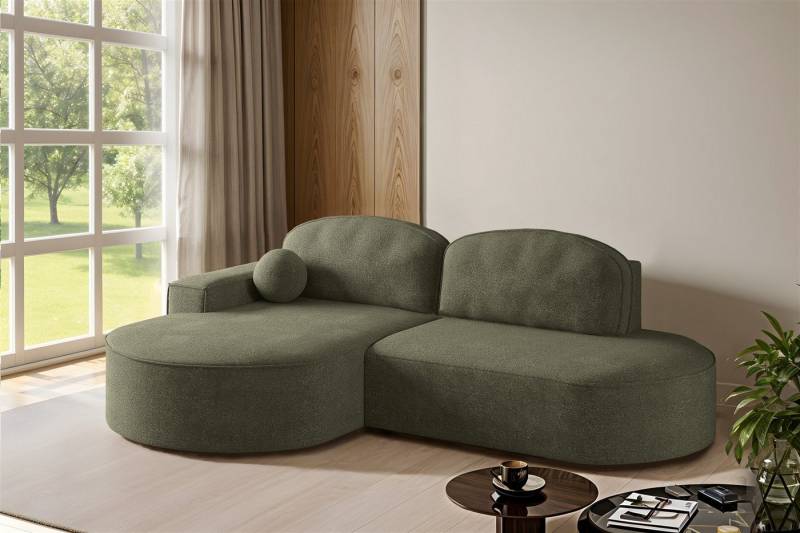 Fun Möbel Ecksofa Schlafsofa Sofa GIRONA mit Ottomane in Stoff, Rundumbezug von Fun Möbel