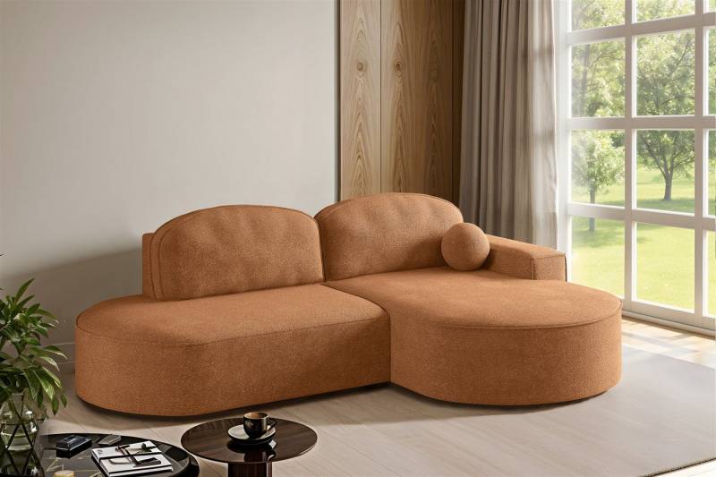 Fun Möbel Ecksofa Schlafsofa Sofa GIRONA mit Ottomane in Stoff, Rundumbezug von Fun Möbel