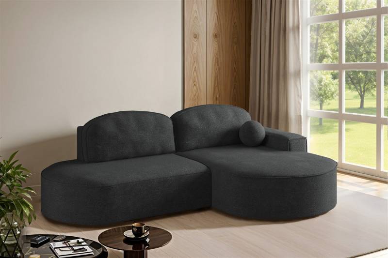 Fun Möbel Ecksofa Schlafsofa Sofa GIRONA mit Ottomane in Stoff, Rundumbezug von Fun Möbel
