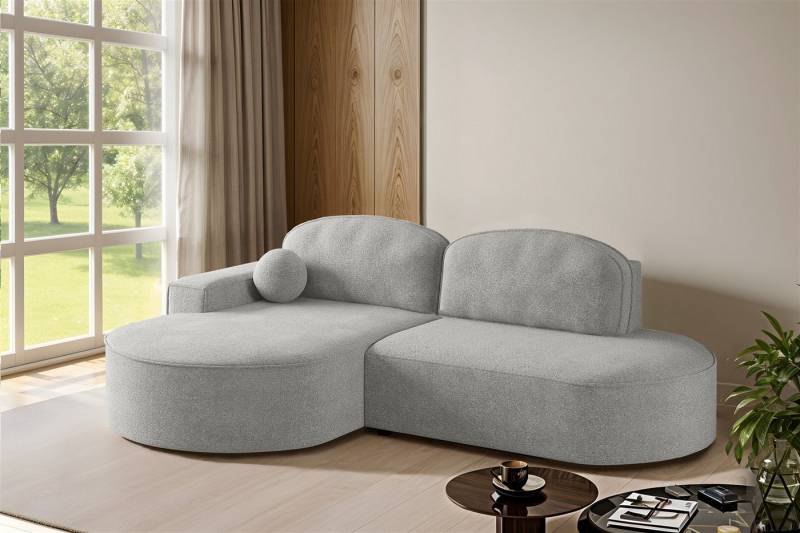 Fun Möbel Ecksofa Schlafsofa Sofa GIRONA mit Ottomane in Stoff, Rundumbezug von Fun Möbel