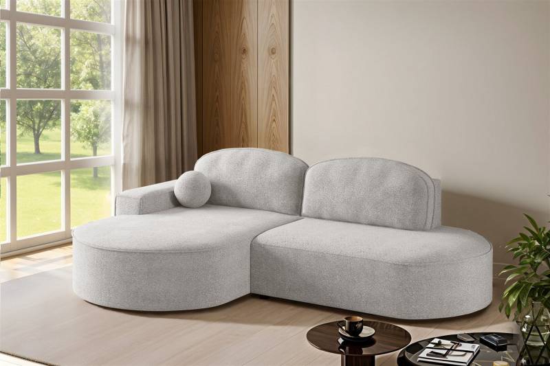 Fun Möbel Ecksofa Schlafsofa Sofa GIRONA mit Ottomane in Stoff, Rundumbezug von Fun Möbel