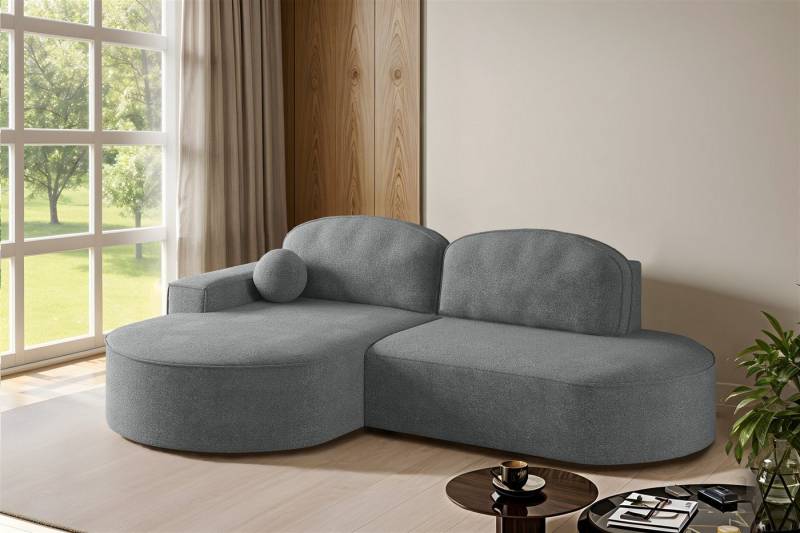 Fun Möbel Ecksofa Schlafsofa Sofa GIRONA mit Ottomane in Stoff, Rundumbezug von Fun Möbel
