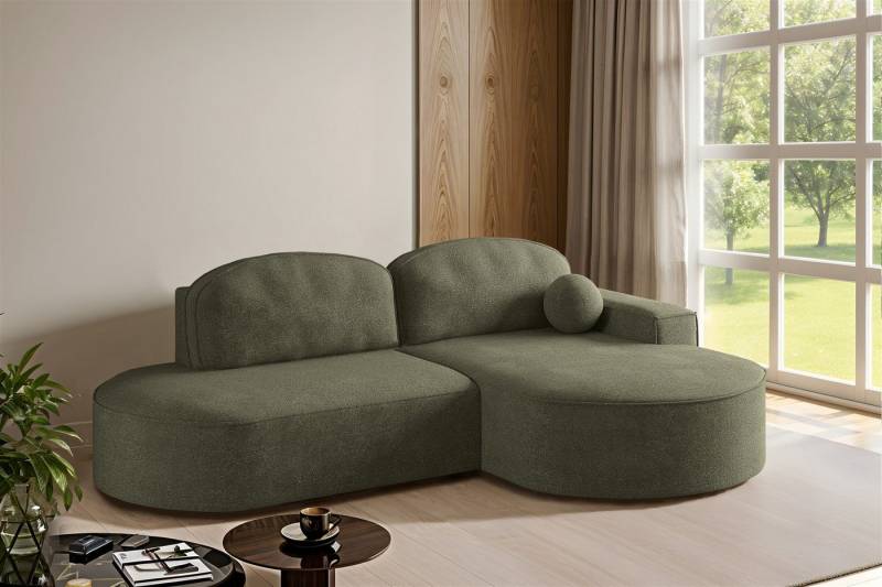 Fun Möbel Ecksofa Schlafsofa Sofa GIRONA mit Ottomane in Stoff, Rundumbezug von Fun Möbel