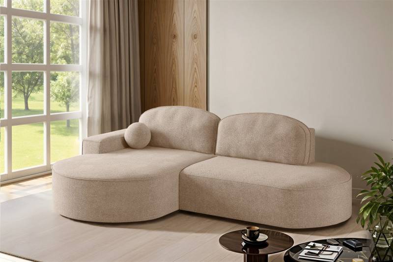 Fun Möbel Ecksofa Schlafsofa Sofa GIRONA mit Ottomane in Stoff, Rundumbezug von Fun Möbel