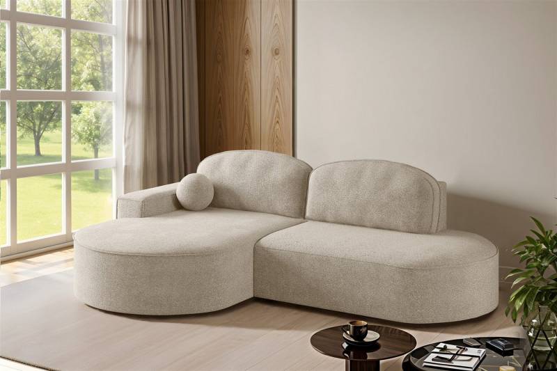 Fun Möbel Ecksofa Schlafsofa Sofa GIRONA mit Ottomane in Stoff, Rundumbezug von Fun Möbel