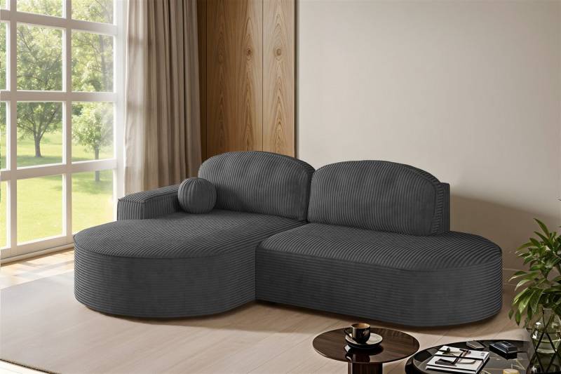 Fun Möbel Ecksofa Schlafsofa Sofa GIRONA mit Ottomane in Stoff Poso, Rundumbezug von Fun Möbel