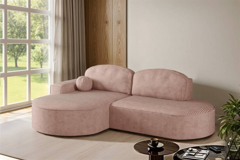 Fun Möbel Ecksofa Schlafsofa Sofa GIRONA mit Ottomane in Stoff Poso, Rundumbezug von Fun Möbel