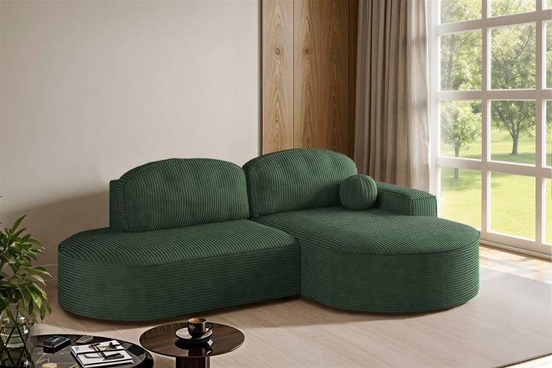 Fun Möbel Ecksofa Schlafsofa Sofa GIRONA mit Ottomane in Stoff Poso, Rundumbezug von Fun Möbel