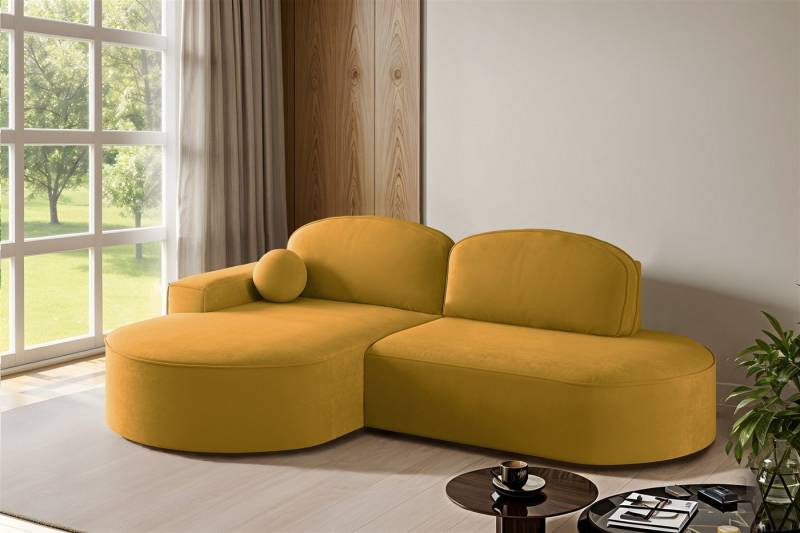 Fun Möbel Ecksofa Schlafsofa Sofa GIRONA mit Ottomane in Stoff Salvador, Rundumbezug von Fun Möbel