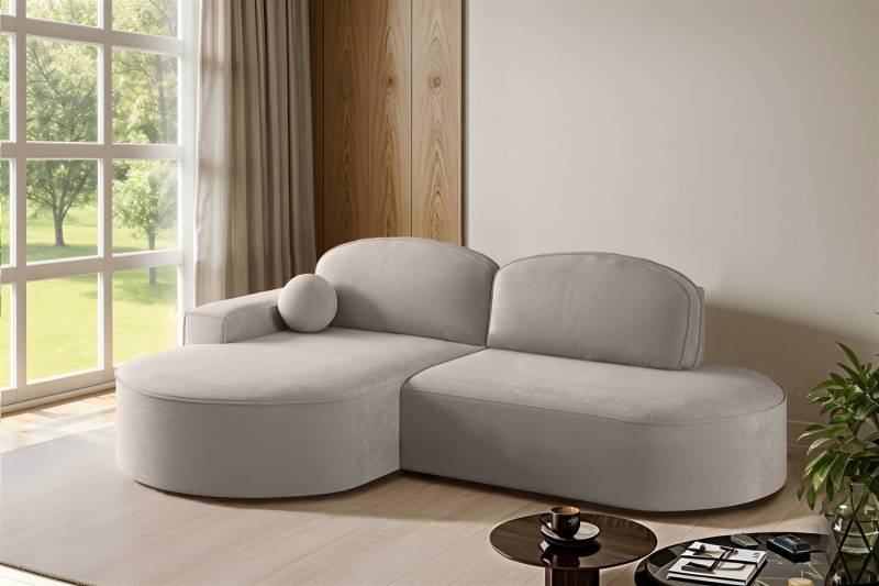 Fun Möbel Ecksofa Schlafsofa Sofa GIRONA mit Ottomane in Stoff Salvador, Rundumbezug von Fun Möbel