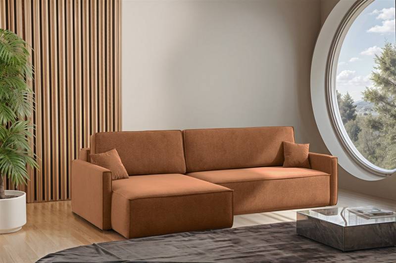Fun Möbel Ecksofa Schlafsofa Sofa LOUIS in Stoff, inkl. 2 Zierkissen, Inkl. Bettkasten von Fun Möbel