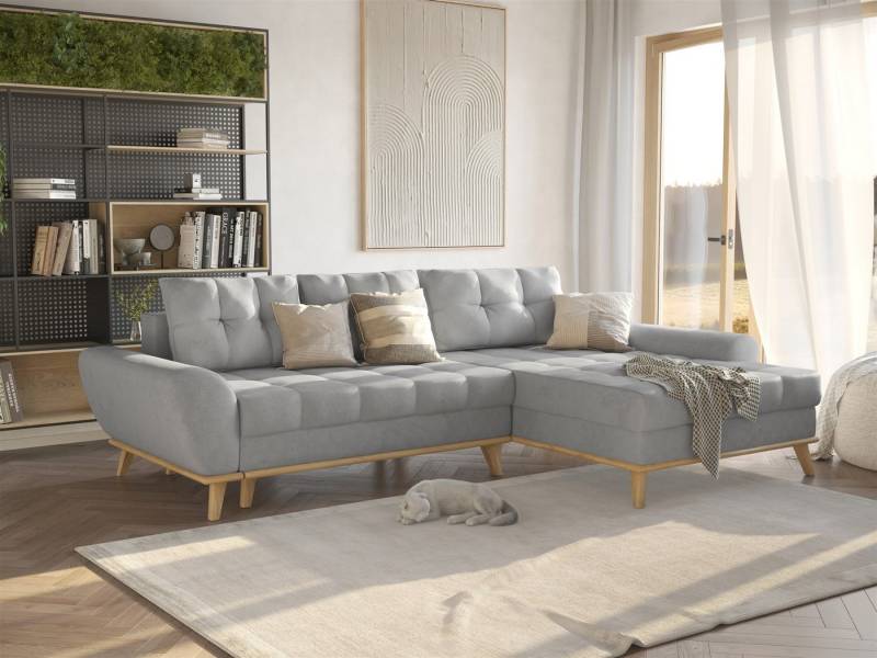Fun Möbel Ecksofa Schlafsofa Sofa MARTINA Ottomane Rechts oder Links in Stoff Enjoy, Inkl. Schlaffunktion und Bettkasten, Rundumbezug von Fun Möbel