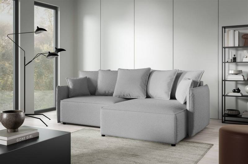 Fun Möbel Ecksofa Schlafsofa Sofa MINEA mit Ottomane in Stoff, Rundumbezug von Fun Möbel