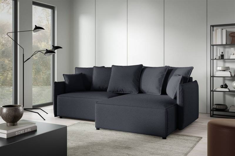 Fun Möbel Ecksofa Schlafsofa Sofa MINEA mit Ottomane in Stoff, Rundumbezug von Fun Möbel