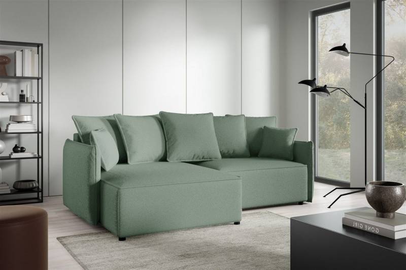 Fun Möbel Ecksofa Schlafsofa Sofa MINEA mit Ottomane in Stoff, Rundumbezug von Fun Möbel