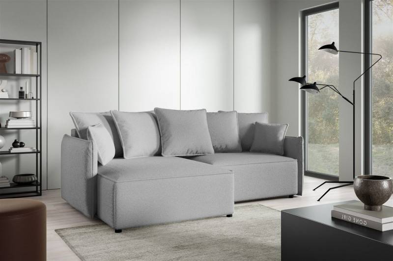 Fun Möbel Ecksofa Schlafsofa Sofa MINEA mit Ottomane in Stoff, Rundumbezug von Fun Möbel