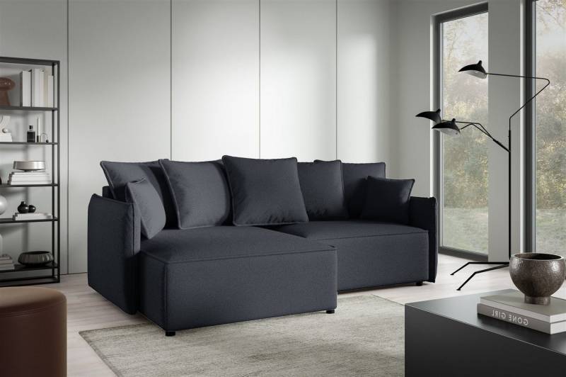 Fun Möbel Ecksofa Schlafsofa Sofa MINEA mit Ottomane in Stoff, Rundumbezug von Fun Möbel