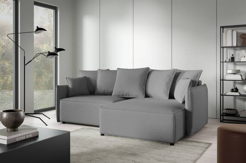 Fun Möbel Ecksofa Schlafsofa Sofa MINEA mit Ottomane in Stoff, Rundumbezug von Fun Möbel