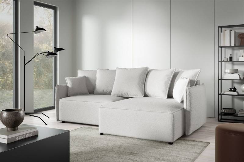 Fun Möbel Ecksofa Schlafsofa Sofa MINEA mit Ottomane in Stoff, Rundumbezug von Fun Möbel
