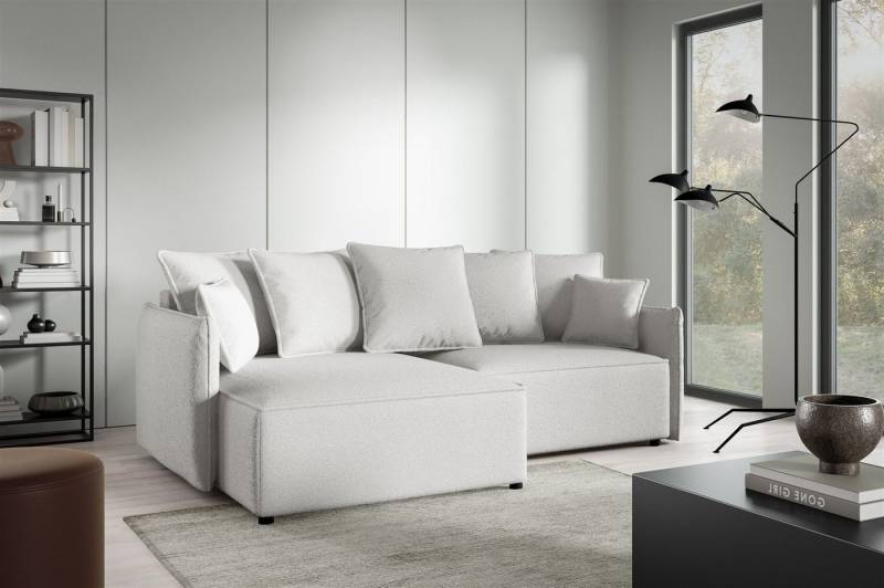 Fun Möbel Ecksofa Schlafsofa Sofa MINEA mit Ottomane in Stoff, Rundumbezug von Fun Möbel
