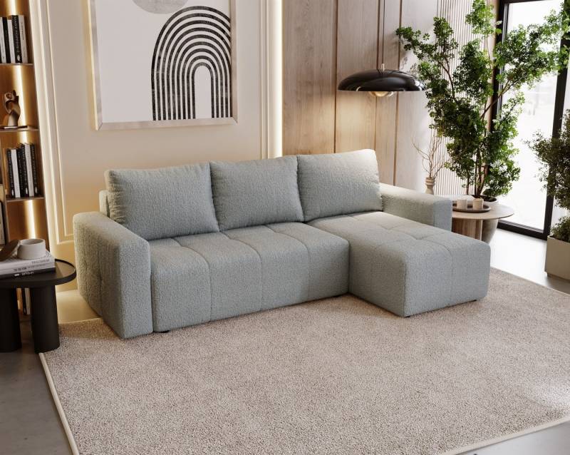 Fun Möbel Ecksofa Schlafsofa Sofa NOHA in Stoff, Ottomane Links oder Rechts, Bettkasten u nd Rundumbezug von Fun Möbel