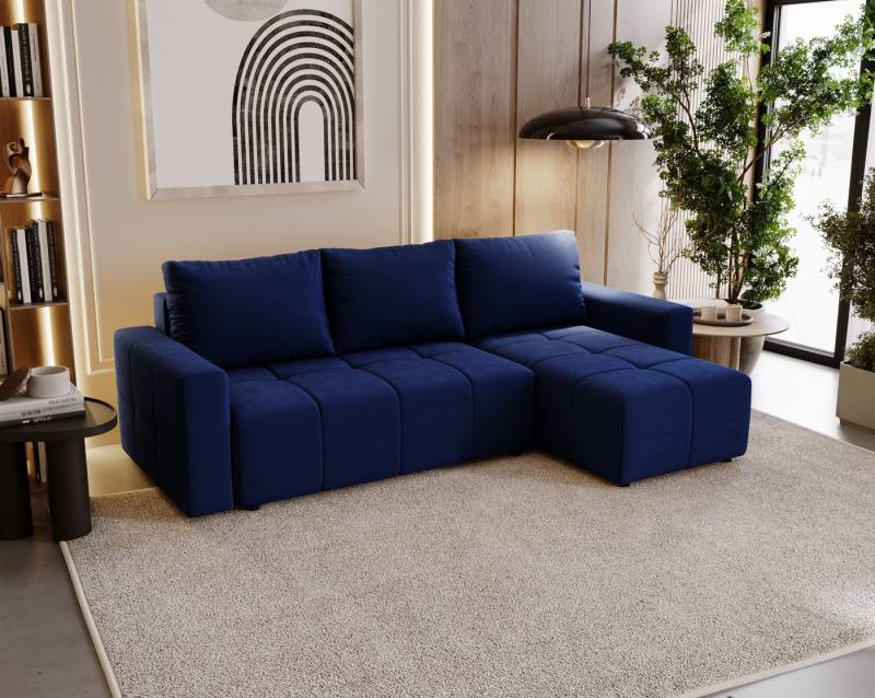 Fun Möbel Ecksofa Schlafsofa Sofa NOHA in Stoff, Ottomane Links oder Rechts, Bettkasten u nd Rundumbezug von Fun Möbel