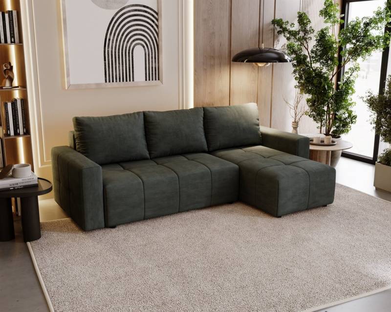 Fun Möbel Ecksofa Schlafsofa Sofa NOHA in Stoff, Ottomane Links oder Rechts, Bettkasten u nd Rundumbezug von Fun Möbel