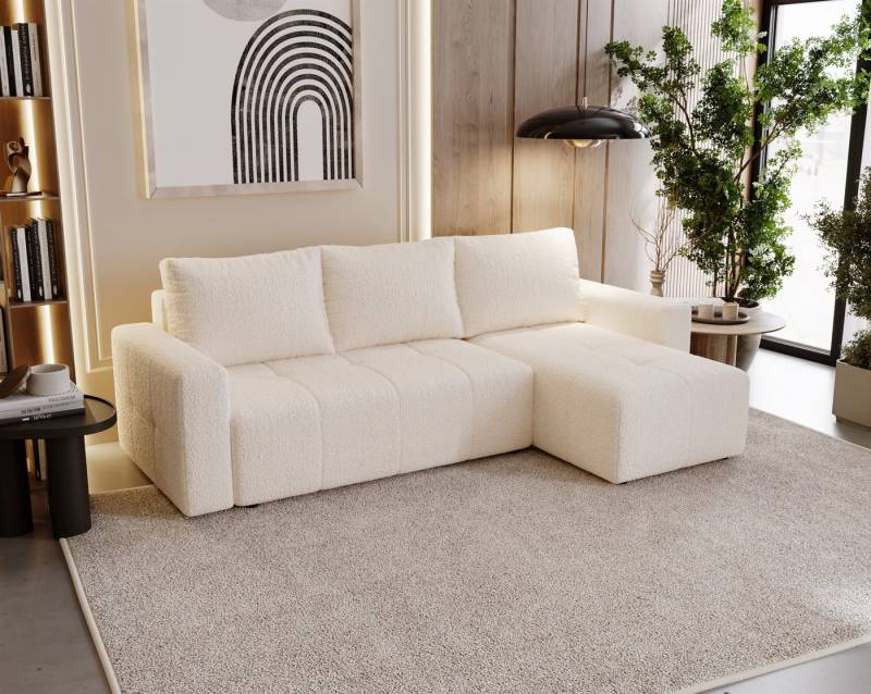 Fun Möbel Ecksofa Schlafsofa Sofa NOHA in Stoff, Ottomane Links oder Rechts, Bettkasten u nd Rundumbezug von Fun Möbel
