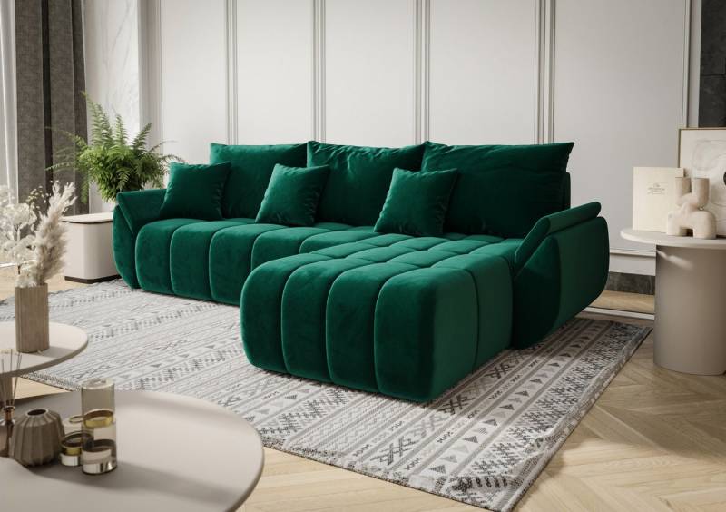 Fun Möbel Ecksofa Schlafsofa Sofa OSAKA in Stoff Monolith, Ottomane Links oder Rechts, Rundumbezug von Fun Möbel